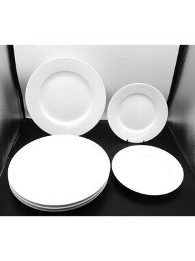 Dash of That White Dinnerware Mixed lot of 6 Porcelain Plates Dinner & Salad